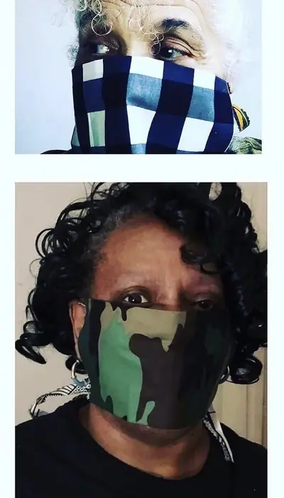 Camo Green Face Mask — handmade Kenyan fabric face mask by Wrapped Crown 2016