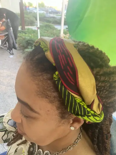 Coral Leaf Head Wrap — handmade Kenyan fabric head wrap by Wrapped Crown 2016