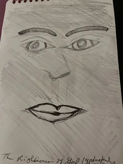 Righteousness Portrait Sketch — original hand-drawn pencil and ink sketch by Wrapped Crown 2016
