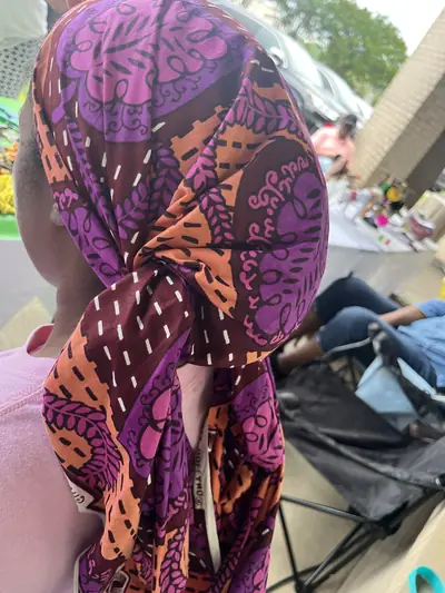 Fuchsia Ink Head Wrap — handmade Kenyan fabric head wrap by Wrapped Crown 2016