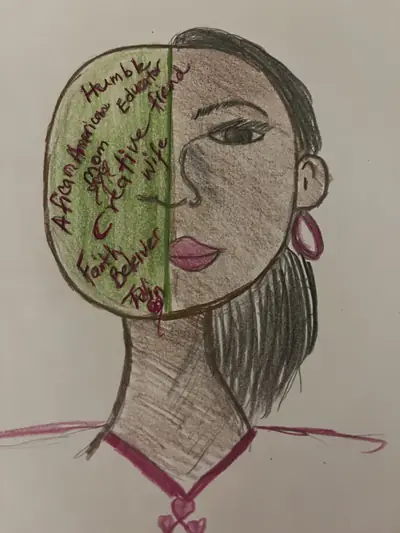 A Woman, Who Is Many Things — original hand-drawn pencil and ink sketch by Wrapped Crown 2016