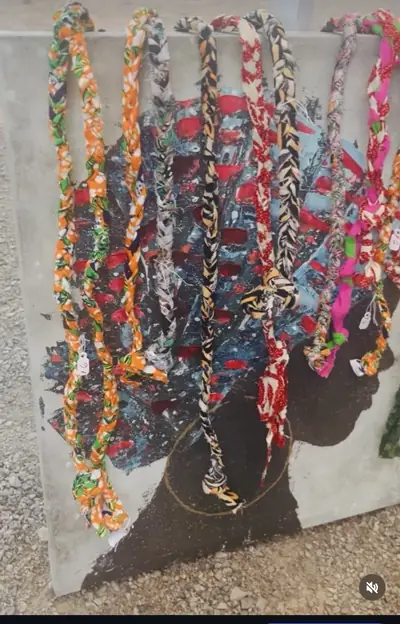 Hair Ties / Loc Ties — handcrafted Kenyan fabric necklace by Wrapped Crown 2016
